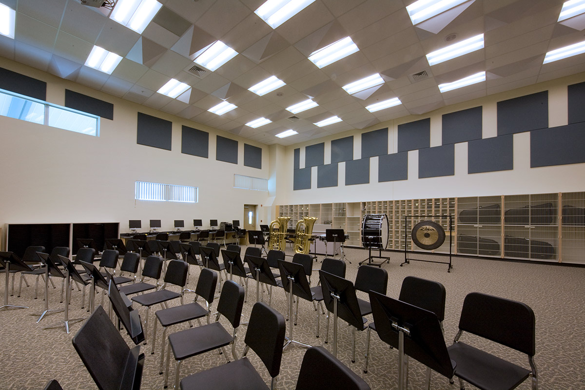 Interior design bandroom view at Allapattah Flats K8 School in Port Saint Lucie, FL 